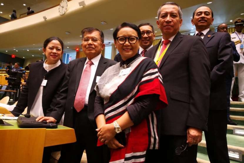 Menteri Koordinator Bidang Pembangunan Manusia dan Kebudayaan (Menko PMK) Puan Maharani menghadiri High Level Meeting on Global Peace di Markas Besar PBB di New York, pada Senin, (24/9).