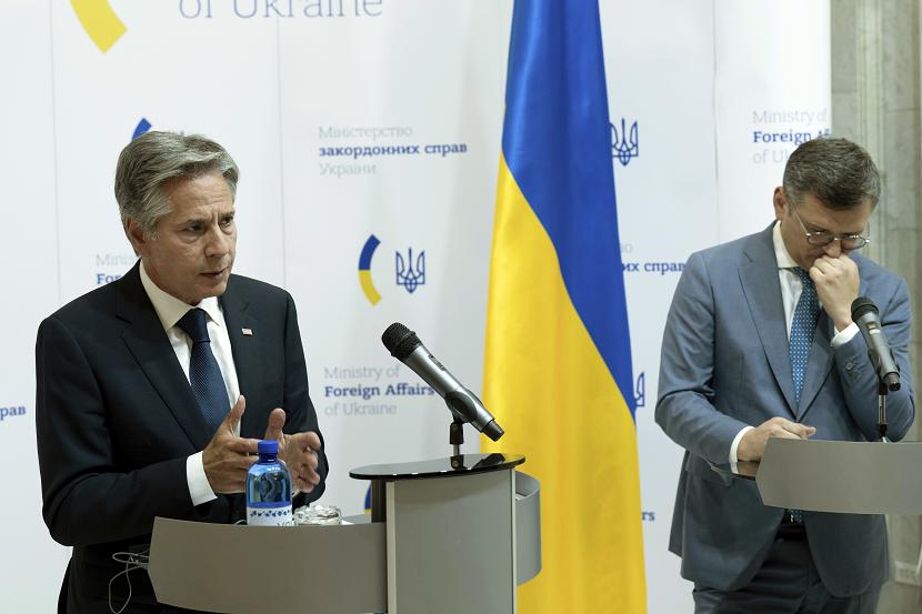Menteri Luar Negeri Amerika Serikat (AS), Antony Blinken saat berkunjung ke Kiev, Ukraina, Rabu (6/9/2023).