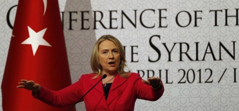 Menteri Luar Negeri AS hillary Clinton dalam konferensi 'Sahabat Suriah' di Turki