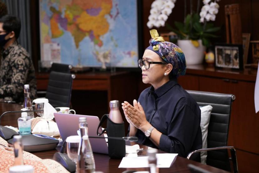 Menteri Luar Negeri (Menlu) RI Retno Marsudi pada Pertemuan Terbuka Tingkat Tinggi Dewan Keamanan PBB membahas soal perlindungan warga sipil dalam konflik bersenjata, Rabu (27/5) 