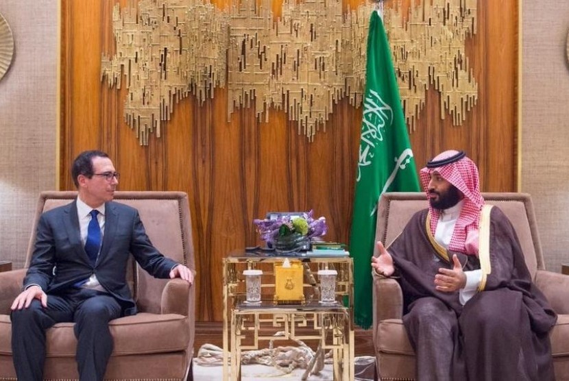 Menteri Muhammad bin Salman dan Menteri Keuangan AS Steven Mnuchin 