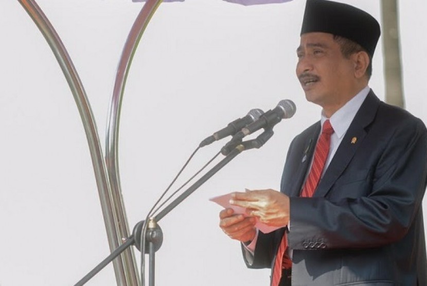 Menteri Pariwisata Arief Yahya saat memberikan sambutan upacara 17 Agustus di Gedung Sapta Pesona, Jakarta