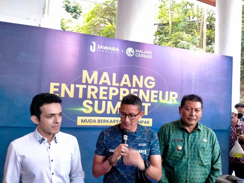 Menteri Pariwisata dan Ekonomi Kreatif (Menparekraf) Sandiaga Uno menghadiri kegiatan Malang Enterpreneur Summit di Hall Dome Universitas Muhammadiyah Malang (UMM), Selasa (25/10/2022).