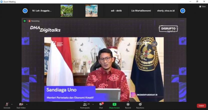 Menteri Pariwisata dan Ekonomi Kreatif, Sandiaga Uno juga dengan bangga menyampaikan dukungannya, 