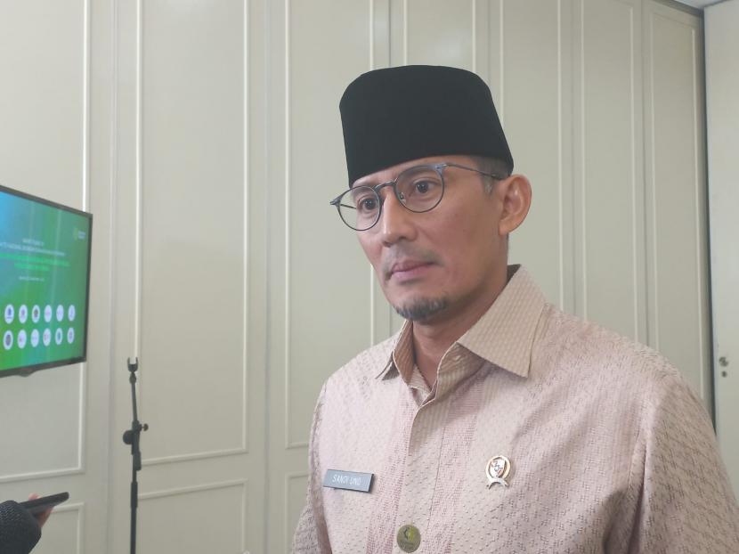 Menteri Pariwisata dan Ekonomi Kreatif Sandiaga Uno. Sandiaga Uno sebut akan tetap mematuhi keputusan Gerindra dan Ketum Prabowo.