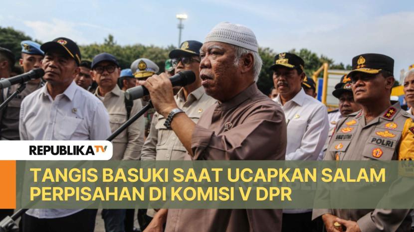  Menteri Pekerjaan Umum dan Perumahan Rakyat Basuki Hadimuljono menarik perhatian saat rapat kerja dengan Komisi V DPR RI, Senin (9/9).