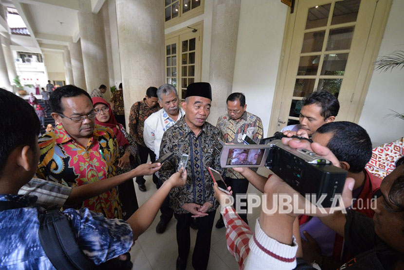 Menteri Pendidikan dan Kebudayaan (Mendikbud), Muhadjir Effendy, di Universitas Negeri Yogyakarta (UNY), Sabtu (28/4).