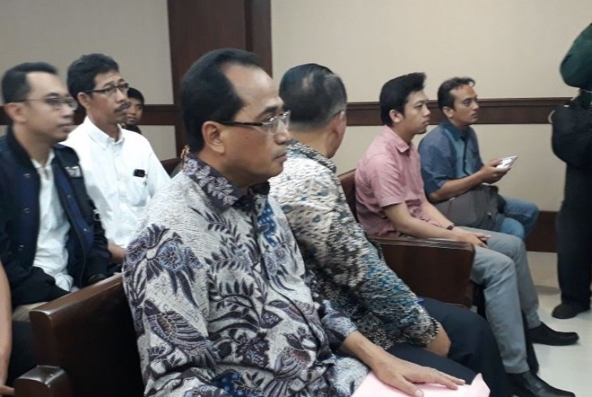 Menteri Perhubungan Budi Karya Sumadi di Pengadilan Tipikor Jakarta, Rabu (28/3).