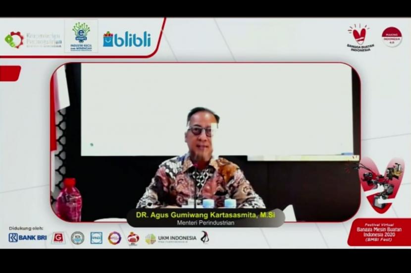 Menteri Perindustrian Agus Gumiwang Kartasasmita membuka Festival Virtual Bangga Mesin Buatan Indonesia (BMBI) pada Selasa (15/9).