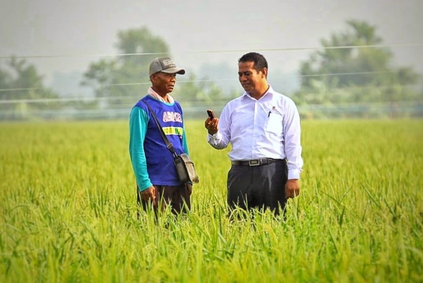 Menteri Pertanian Amran Sulaiman berdiialog dengan petani