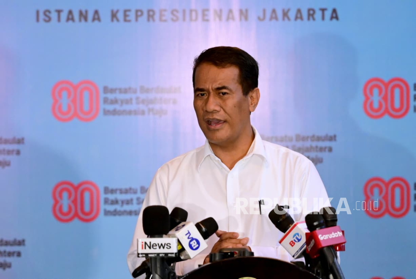 Menteri Pertanian (Mentan) Andi Amram Sulaiman di Kompleks Istana Kepresidenan Jakarta, Senin (25/8/2025) sore WIB.