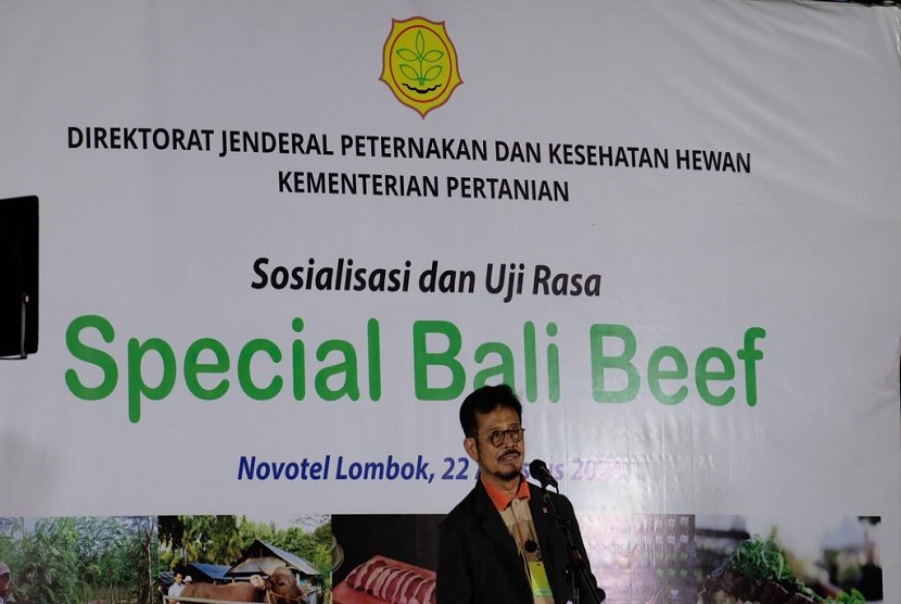 Menteri Pertanian Syahrul Yasin Limpo pada acara Sosialisasi dan Uji Rasa Special Bali Beef di Mandalika NTB, yang juga dihadiri Gubernur Provinsi NTB, sangat menyambut baik program ini karena diharapkan dapat menjadi produk unggulan nasional yang diakui dunia.