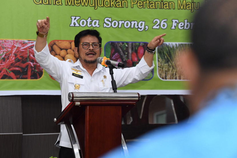 Menteri Pertanian Syahrul Yasin Limpo meminta pembagian pupuk dan benih tidak terlambat