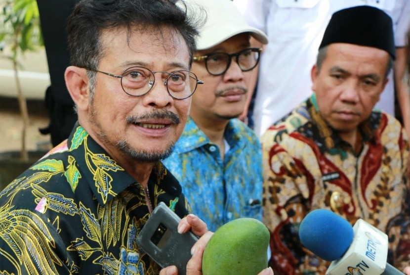 Menteri Pertanian, Syahrul Yasin Limpo  saat membuka Pekan Inovasi Mangga Nasional 2019 di Instalasi Penelitian Pengembangan Teknologi Pertanian Cukurgondang, Grati, Pasuruan - Jawa Timur. 