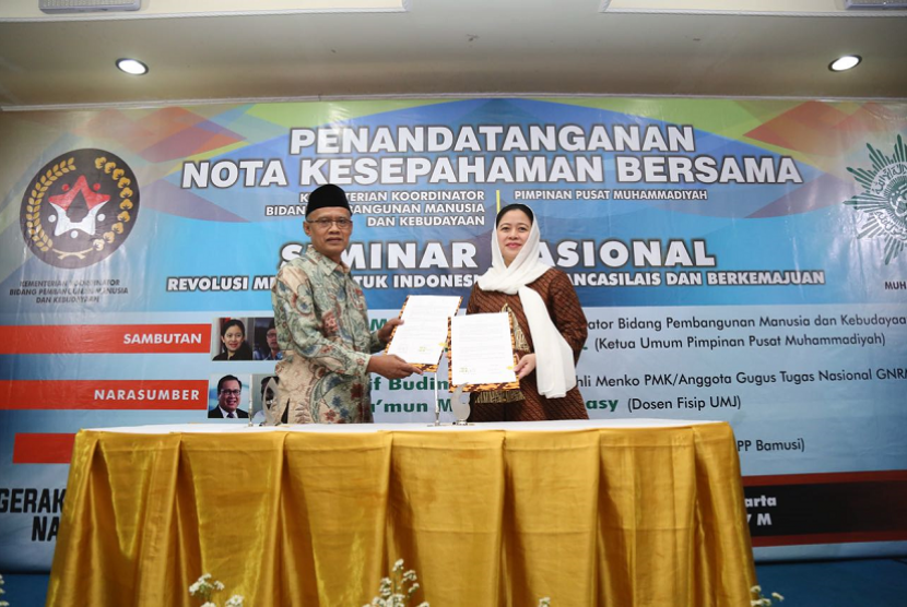 Menteri PMK, Puan Maharani bekerja sama dengan  kerja sama dengan PP Muhammadiyah.