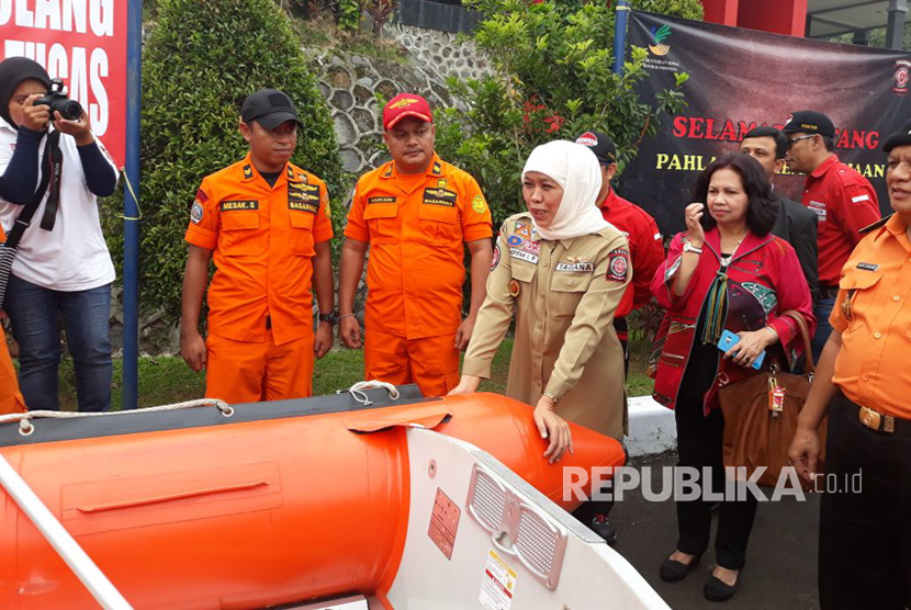 Menteri sosial Khofifah Indar Parawansa membuka Pelatihan Penjenjangan Tagana Madya Angkatan I dan II Bidang Search and Resque dan Pemantapan TOT Dukungan Psikososial di Tagana Training Centre Sentul Kab. Bogor.