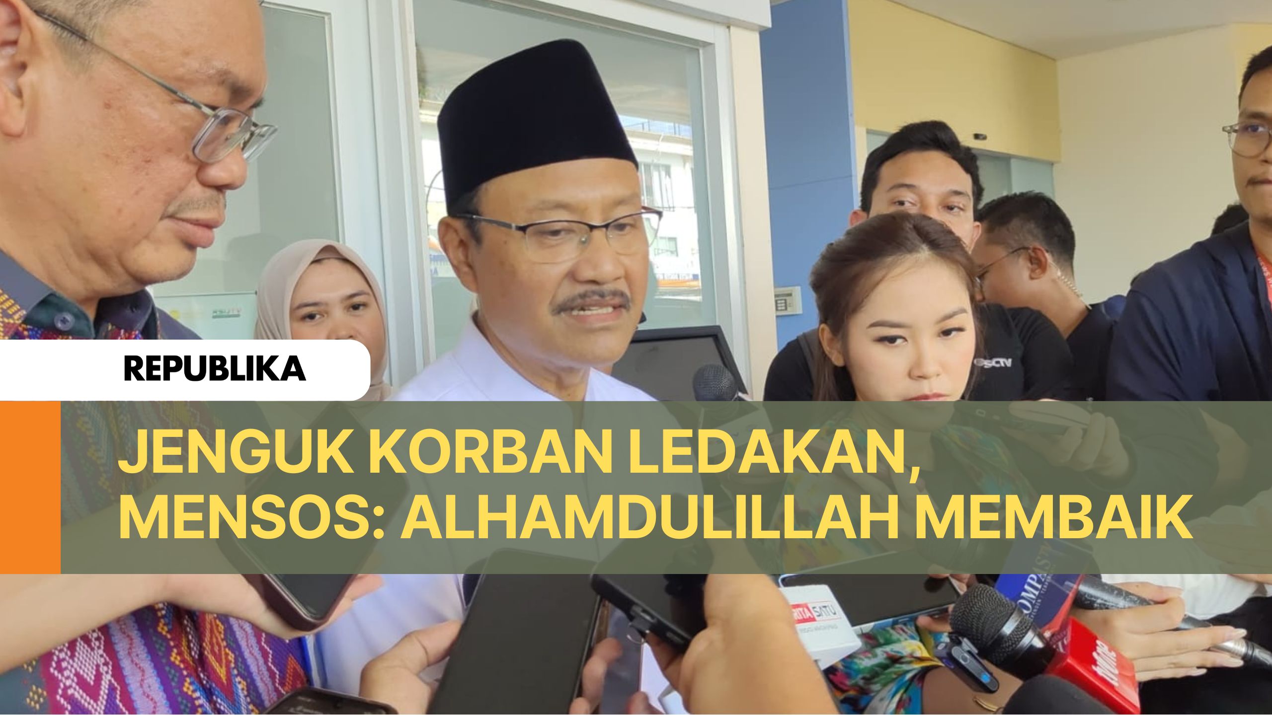 Jenguk Korban Ledakan, Mensos: Alhamdulillah Membaik