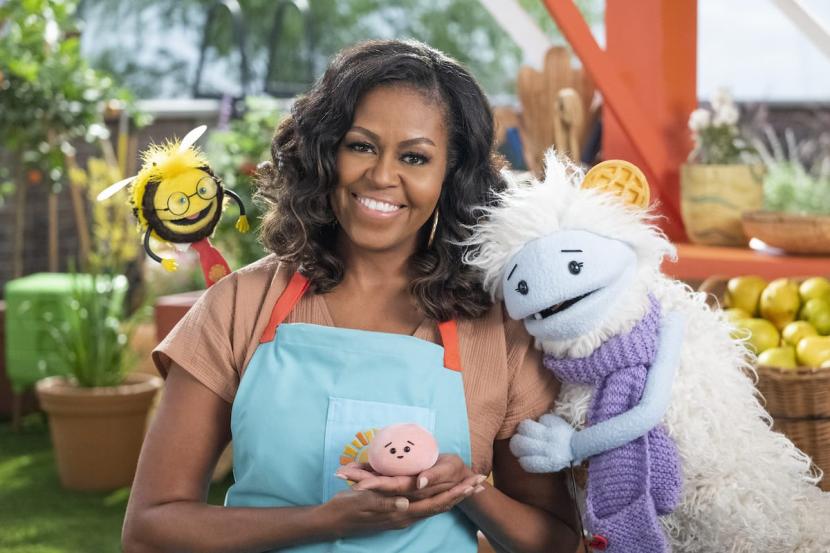 Michelle Obama membintangi tayangan anak-anak berjudul Waffles + Mochi
