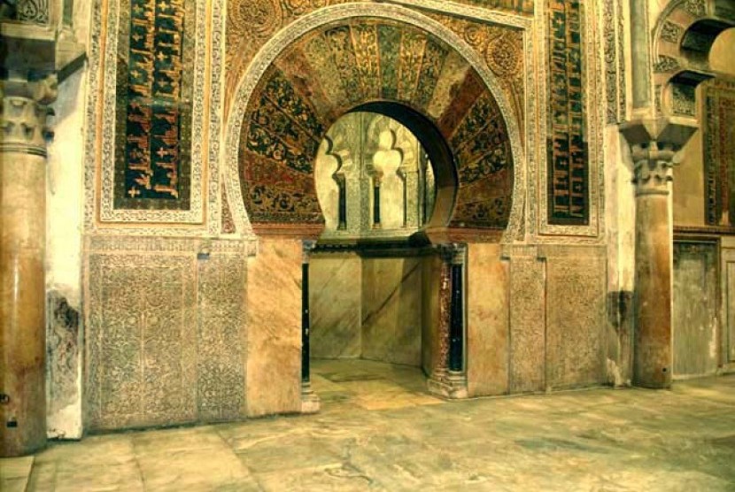 Mihrab Masjid Agung Kordoba di Spanyol.
