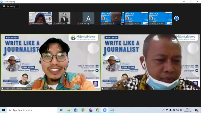 MileniaNews mengadakan workshop bertajuk Wrtie Like A Journalist, Rabu (24/2).