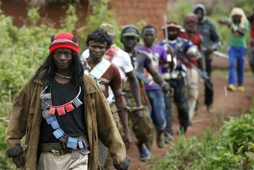 Militan Kristen Antibalak yang terlibat perseteruan dengan militan Islam, Seleka, di Republik Afrika Tengah.