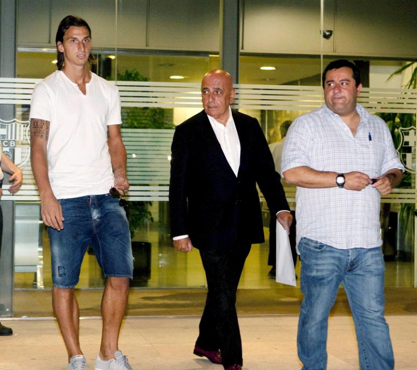 Mino Raiola (kanan) bersama Zlatan Ibrahimovic (kiri).