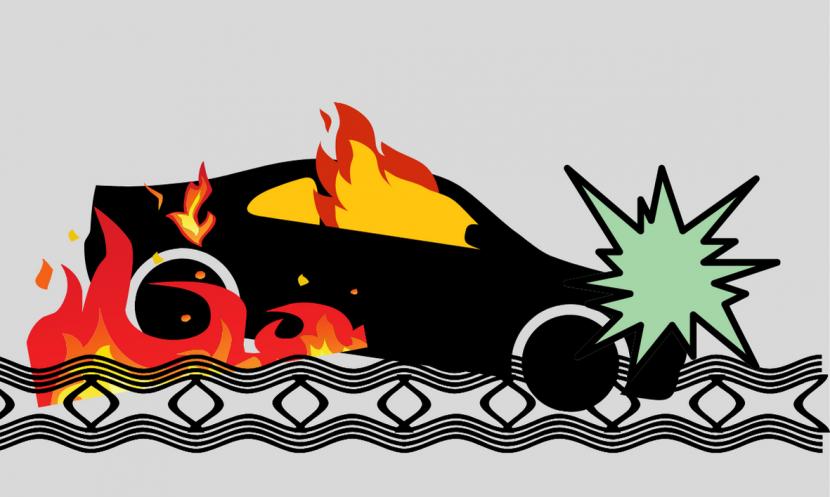 Mobil terbakar (ilustrasi)