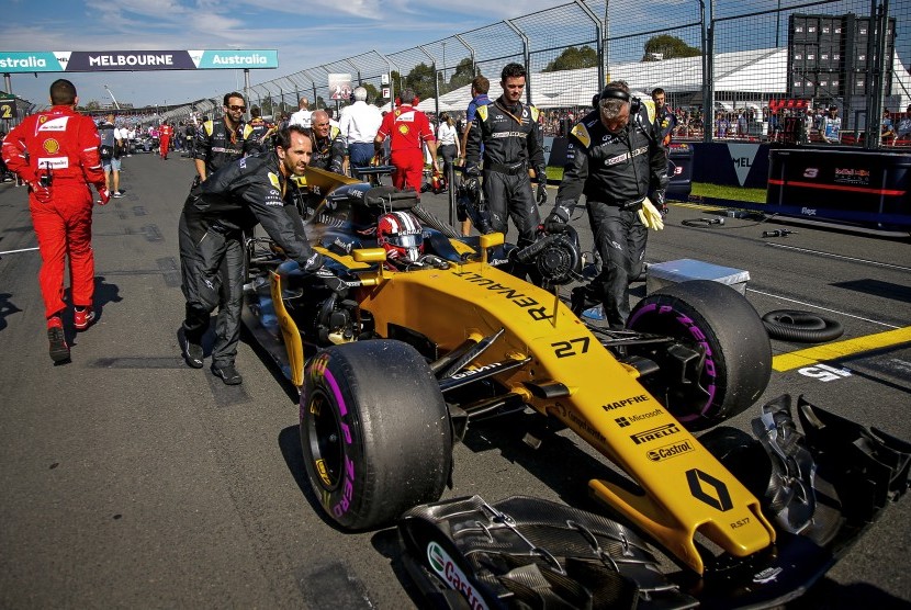 Mobil Renaul f1 pada balapan di GP Australia, akhir pekan lalu.