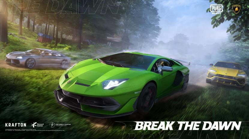Mobil super sports legendaris Automobili Lamborghini dalam gim PUBG Mobile.