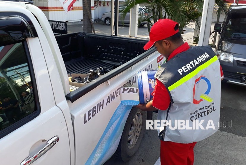 Mobile Dispenser PT Pertamina disiapkan di KiosK Pertamax untuk memudahkan penyaluran BBM bagi pemudik 