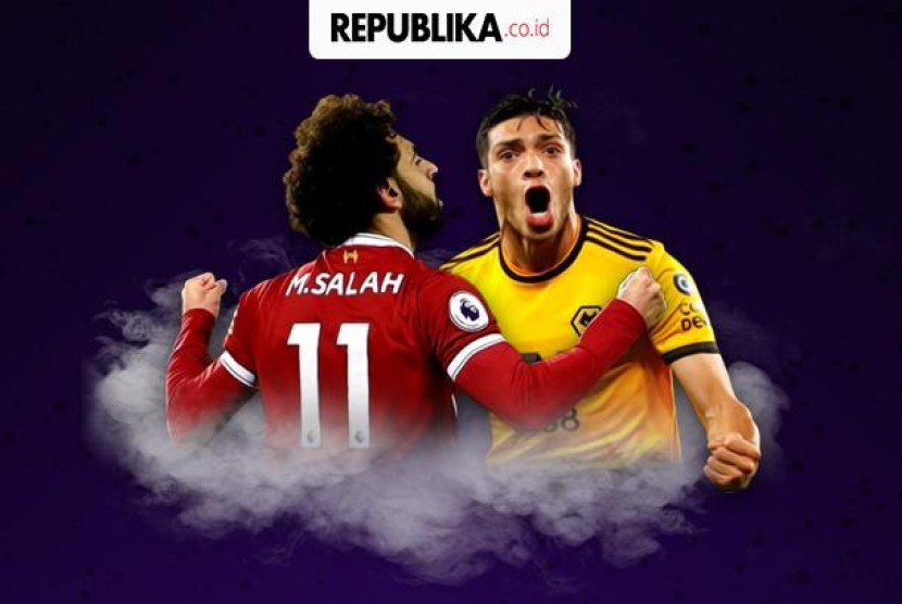 Mohamed Salah (Liverpool/kiri) Vs Raul Jimenez (Wolves)