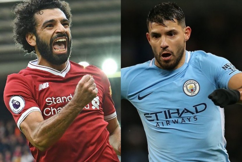 Mohammed Salah (kiri) dan Sergio Aguero (kanan) 