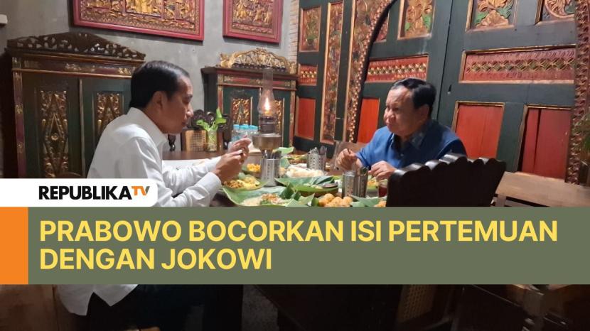 Momen Presiden RI Prabowo Subianto makan malam bersama Presiden ke-7 Joko Widodo di Omah Semar, Ahad (3/11/2024).