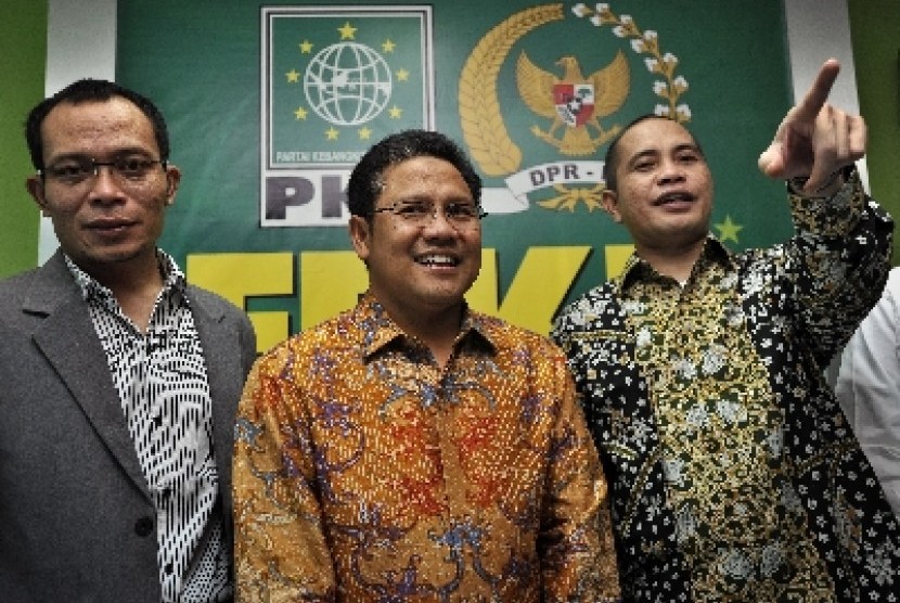 Muhaimin Iskandar bersama Marwan Jafar (kanan), dan M Hanif Dhakiri (kiri)