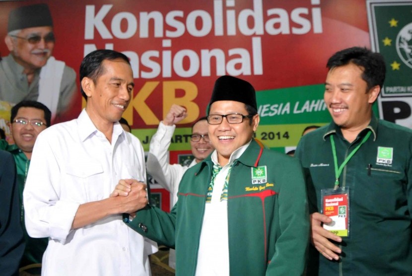 Muhaimin Iskandar diapit Jokowi dan Imam Nahrowi