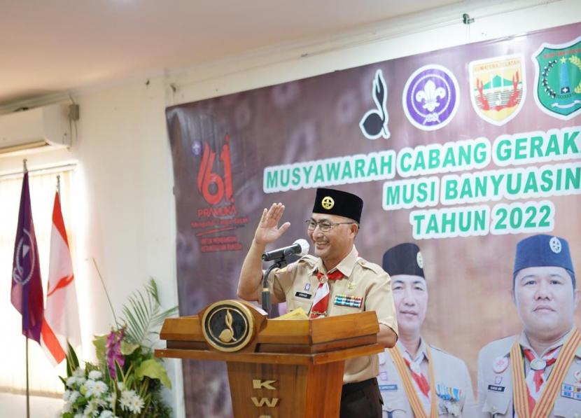 Musyawarah Cabang (MUSCAB) dan Musyawarah Pramuka Penegak Pandega Putera Puteri (MUSPPANITRA) Cabang Gerakan Pramuka Musi Banyuasin (Muba) Tahun 2022, dibuka secara resmi oleh Penjabat Bupati Muba Apriyadi.