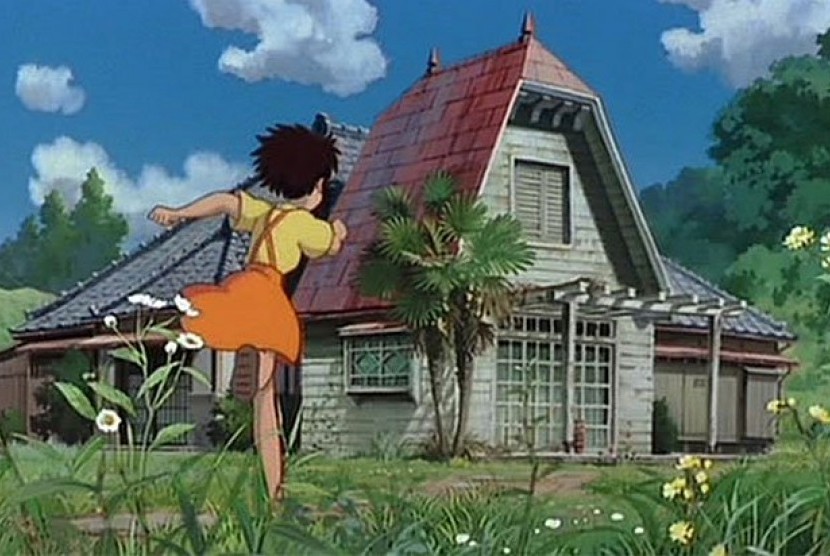 My Neighbor Totoro. Studio Ghibli telah merilis gambar latar belakang virtual, salah satunya dari My Neighbor Totoro, untuk Zoom dan platform panggilan video lainnya.