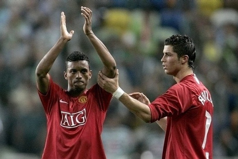 Nani dan Cristiano Ronaldo saat sama-sama berseragam Manchester United.