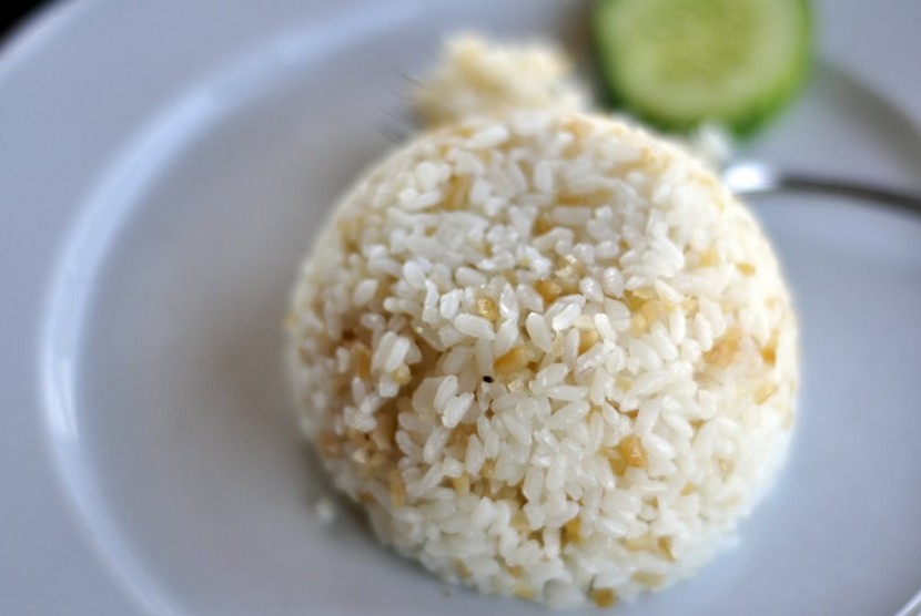 Nasi merupakan salah satu sumber karbohidrat.