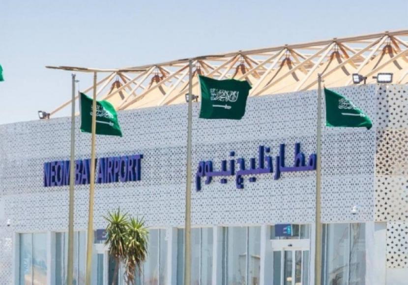 Bandara Neom. Pembangunan infrastruktur kota futuristik Arab Saudi, Neom telah mencapai 20 persen.