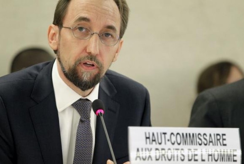 Newly appointed UN High Commissioner for Human Rights, Jordan's Prince Zeid Ra'ad Zeid al-Hussein speaks at the Human Rights Council at the United Nations Europeans headquarters in Geneva September 8, 2014.