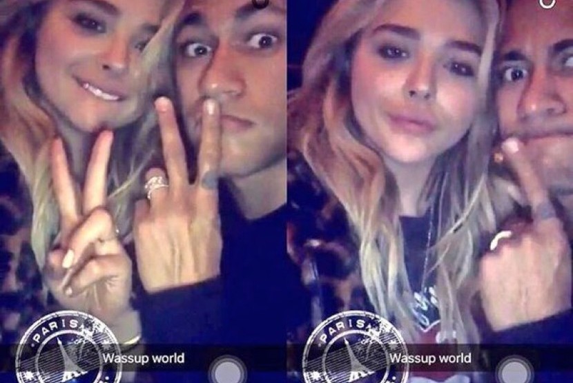 Neymar bersama Chloe Grace Moretz 
