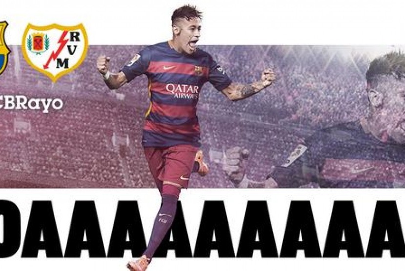 Neymar memboyong empat gol ke gawang Rayo Vallecano.