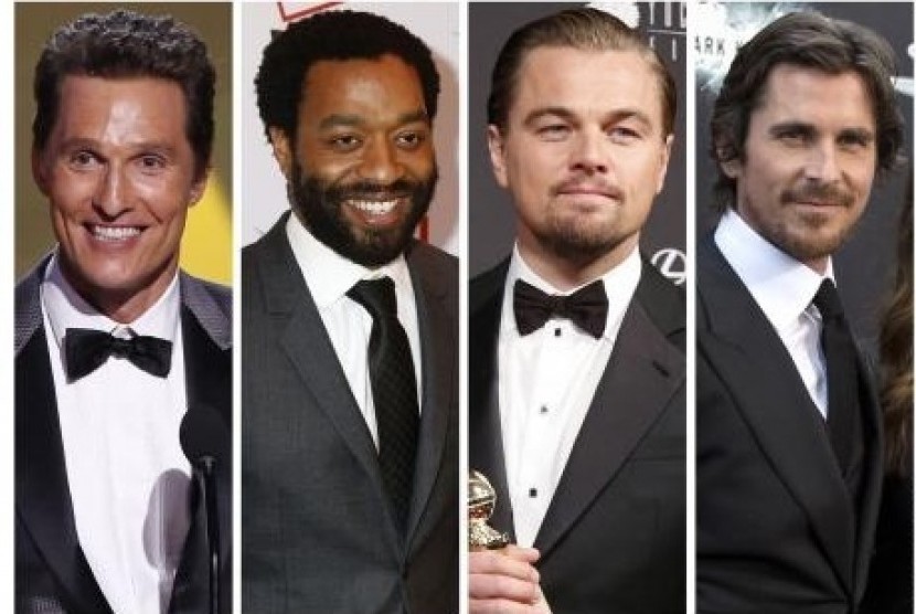 Nominees for the Academy Awards best actor category Matthew McConaughey, Chiwetel Ejiofor, Leonardo DiCaprio, and Christian Bale (left to right) appear in a combination photo.