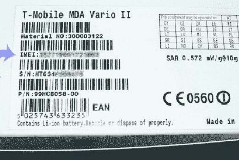 Nomor identitas telepon seluler (international mobile equipment identity/ IMEI)