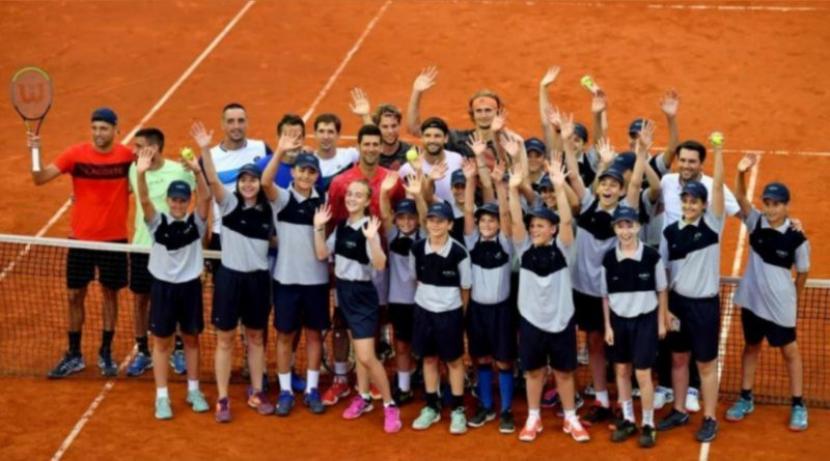 Novak Djokovic saat menggelar Adria Tour di bulan Juni di daerah Balkan.