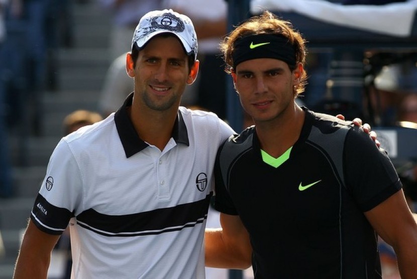 Novak Djokovic (kiri) dan Rafael Nadal.