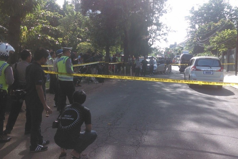 olisi menggelar rekontruksi perampokan Pulomas, Jalan Pulomas Utara, Kayu Putih, Pulogadung, Jakarta Timur, Kamis (19/1).