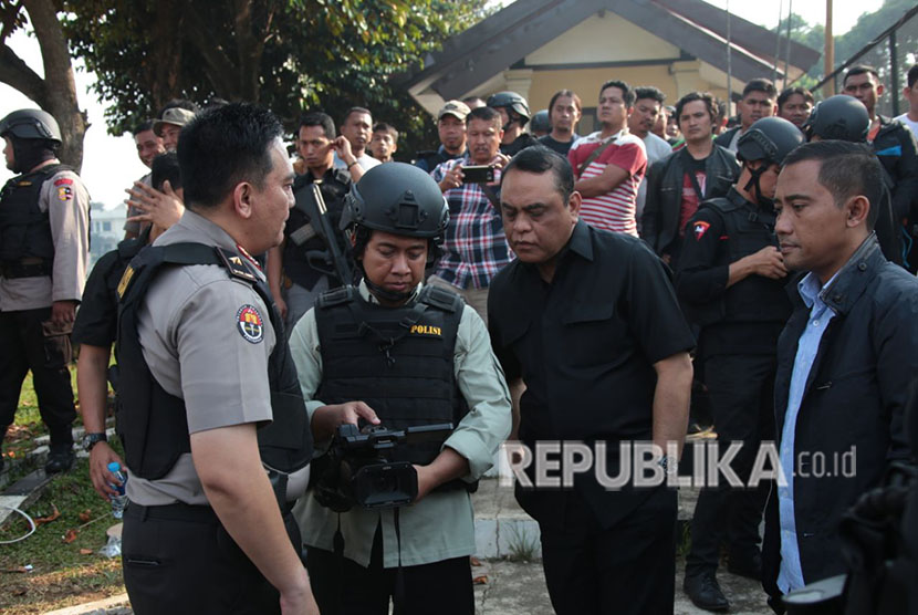 Operasi pembebasan sandera di Rutan cabang Salemba, Mako Brimob, Kelapa Dua, Jakarta, Kamis (10/5).