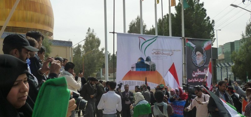 Orasi penyambutan GMJ di University of Sistan an Baluchestan, Zahedan Iran, Kamis (15/3). (Republika/Nashih Nashrullah)